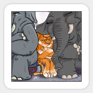 Uncomfortable Tiger Sticker